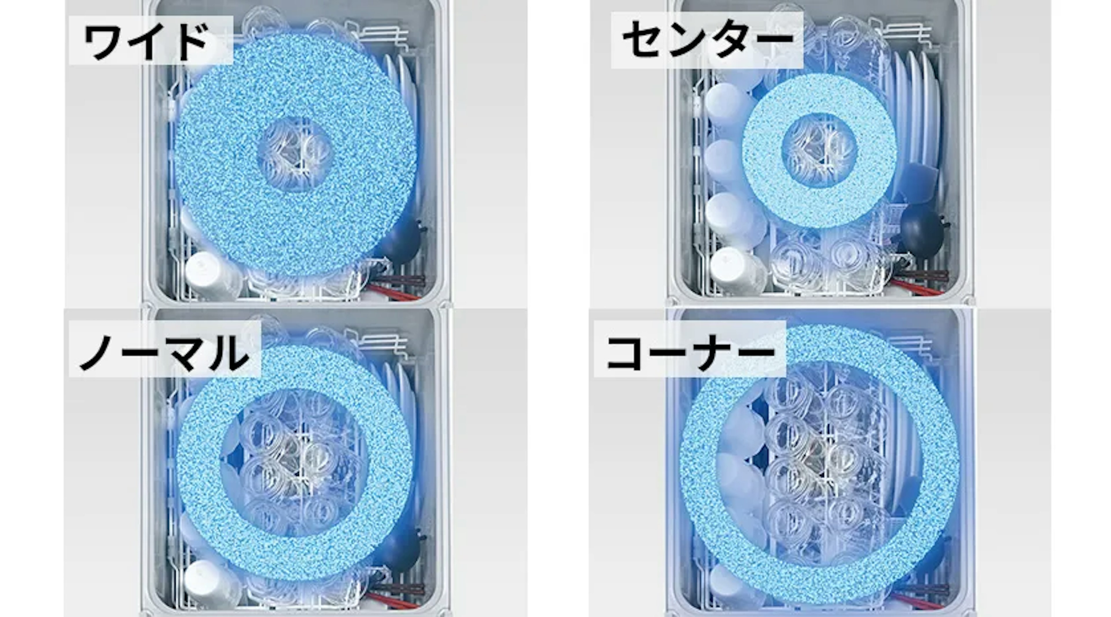  4つの洗浄モードできれいに