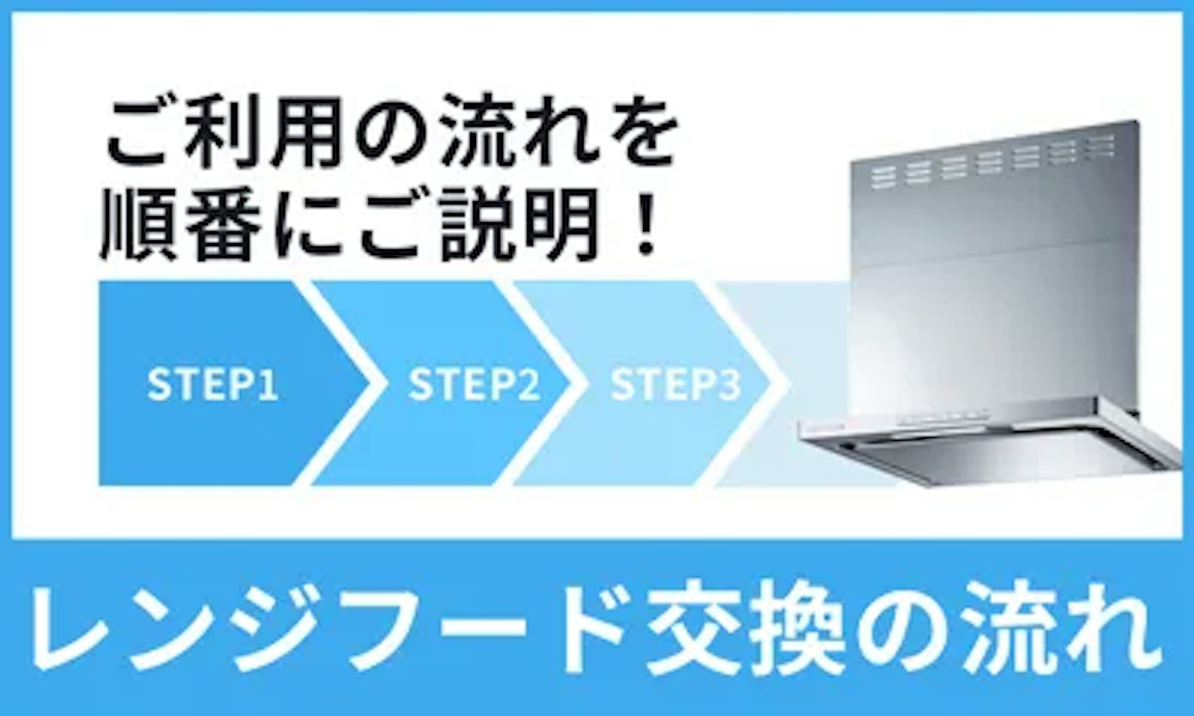 レンジフード（キッチン換気扇）交換の流れ