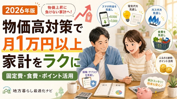 【2026年物価高対応】個人でもできる！月1万円以上家計をラクにする対策例を解説