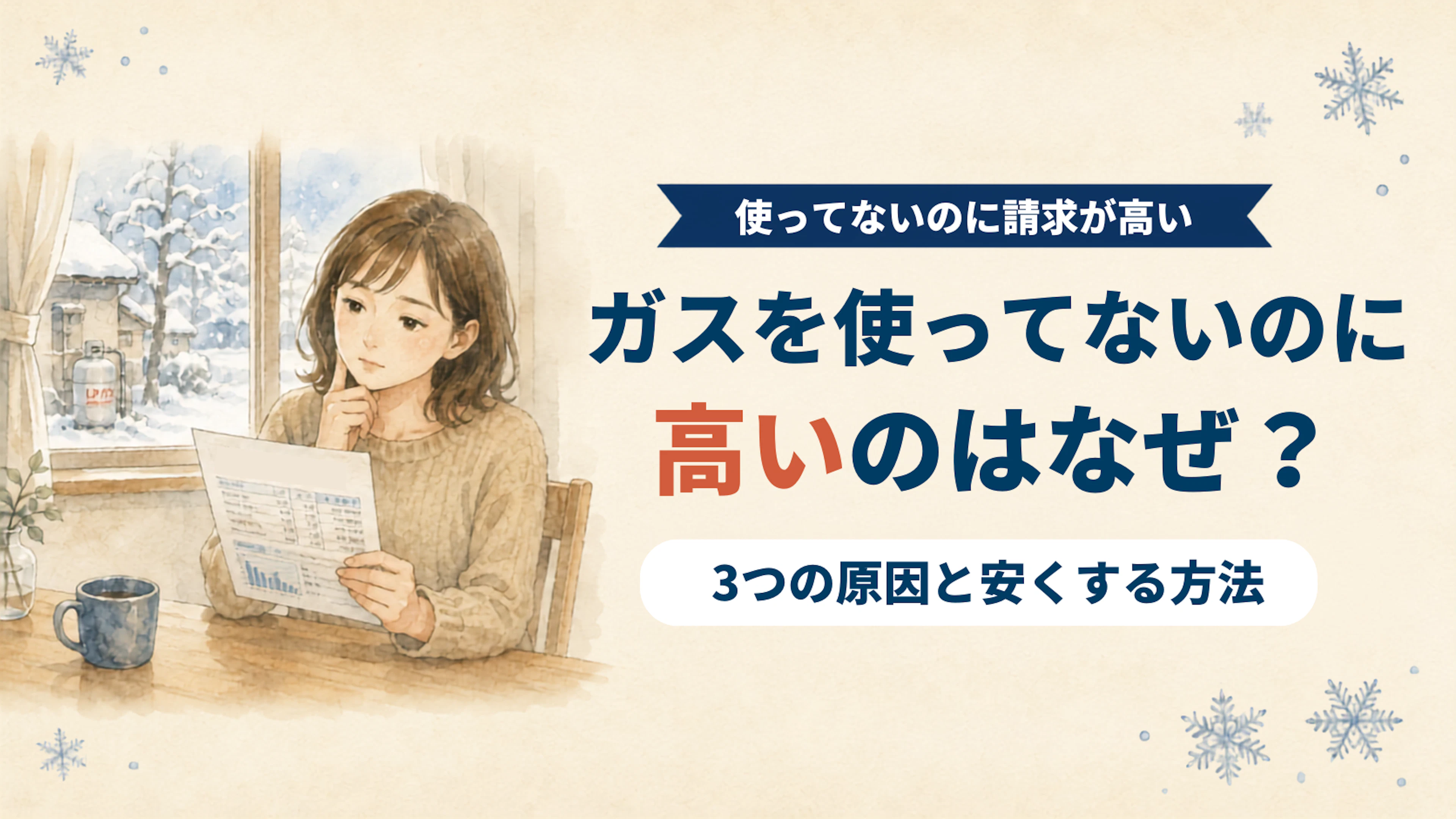 使ってないのに請求が高い！ガスを使ってないのに高いのはなぜ？３つの原因と安くする方法