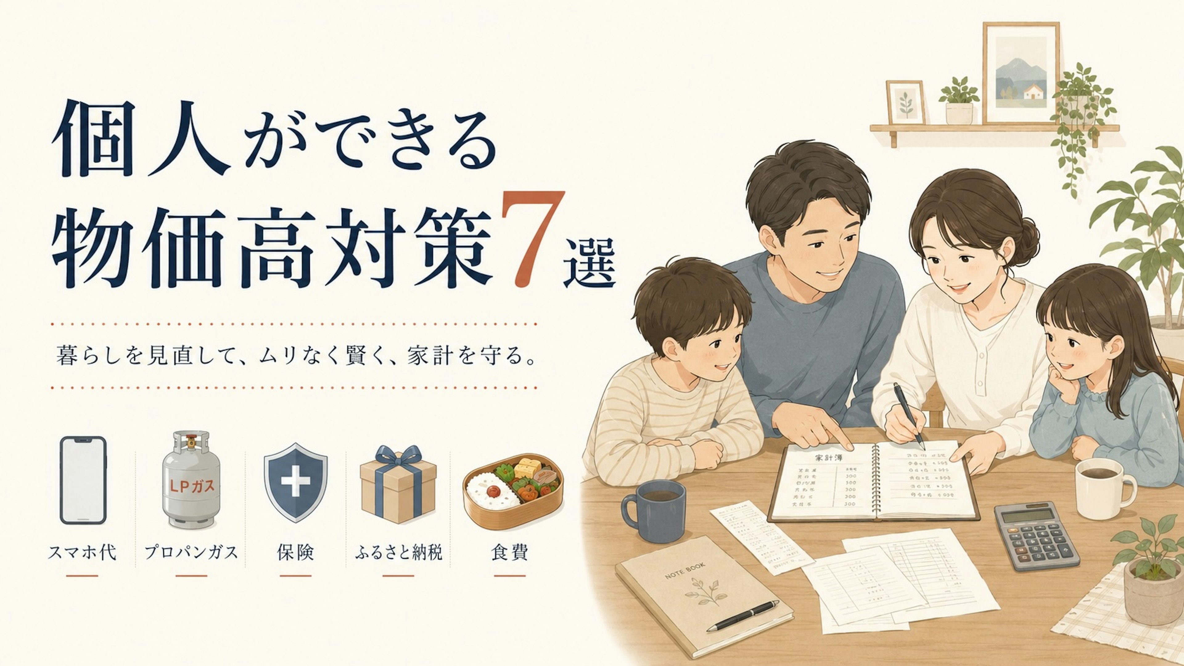 個人ができる物価高対策7選アイキャッチ