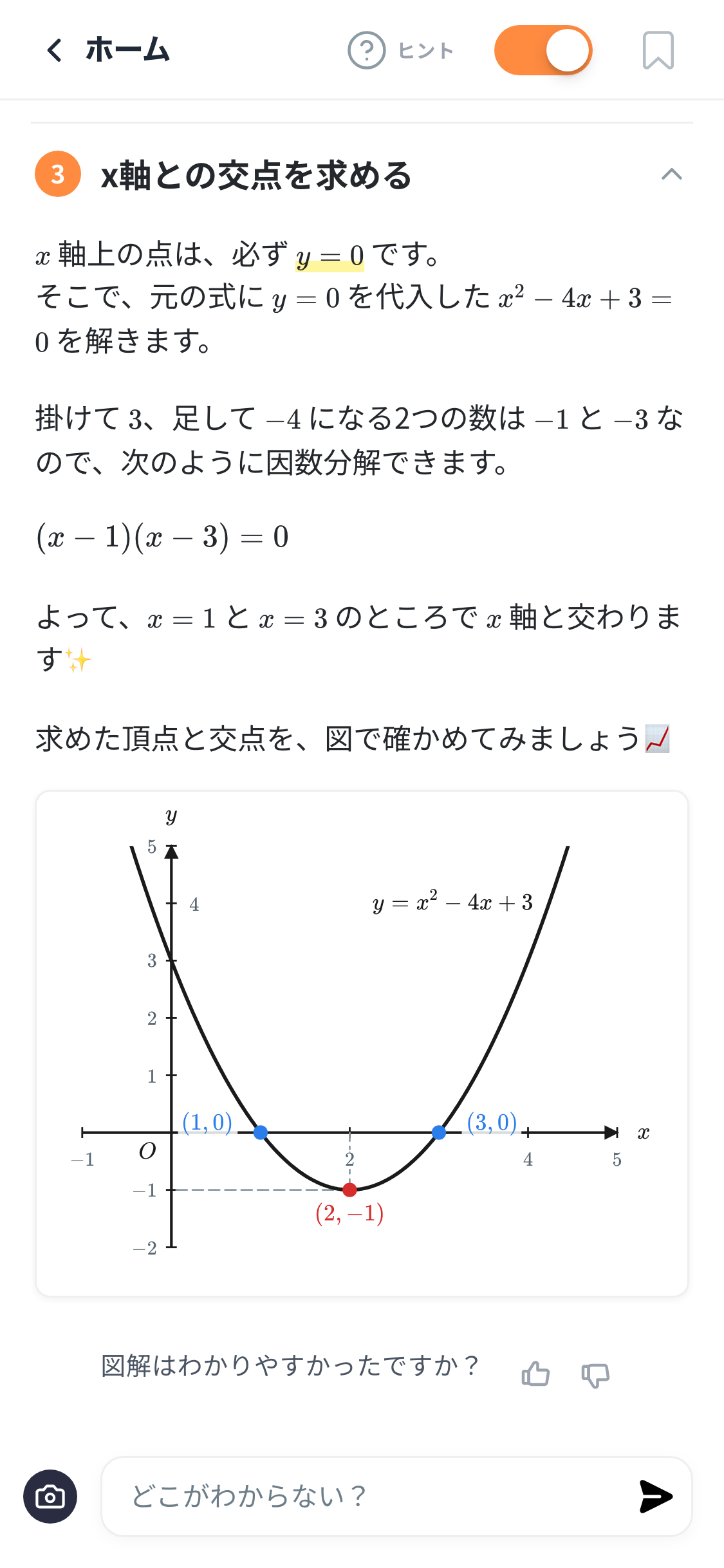 手順の中に表示されたグラフの図