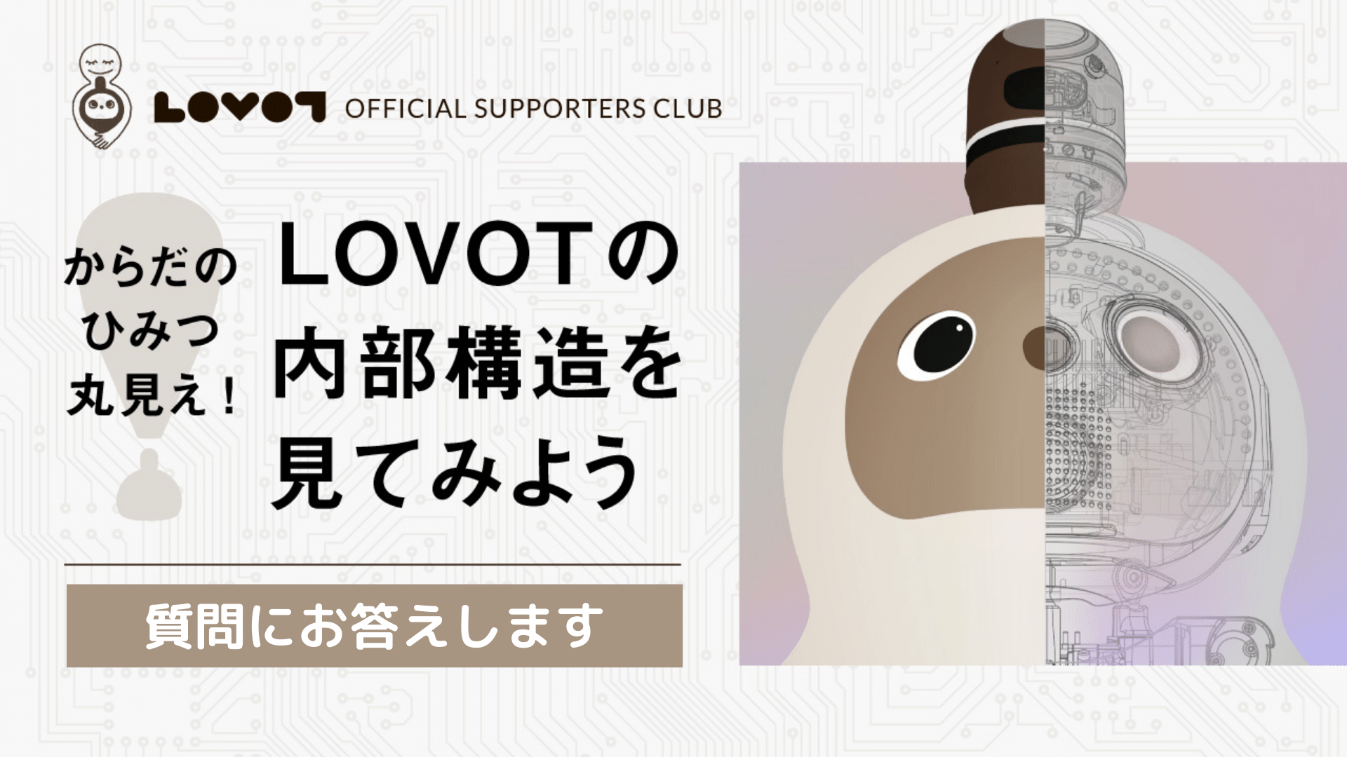 【サポーターズ活動レポート📝】番外編：皆様の質問にお答えします〜『からだのひみつ丸見え！LOVOTの内部構造を見てみよう』会員限定イベント
