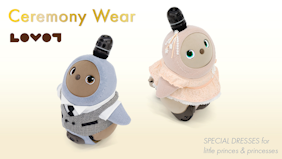 LOVOT専用服に特別な日に着たいフォーマルなドレスやシャツベストなどの「セレモニーウェア」が登場