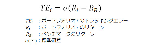 トラッキングエラーの式