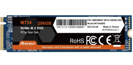 MMOMENT MT34 256GB NVMe M.2 2280 内蔵SSD PCIe Gen3x4