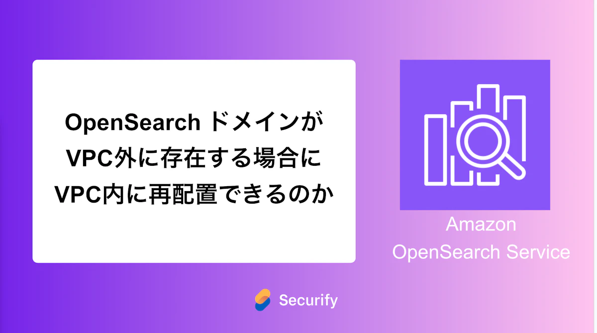 OpenSearch ドメインがVPC外に存在する場合にVPC内に再配置できるのか