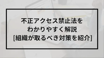 不正アクセス禁止法をわかりやすく解説 [組織が取るべき対策を紹介]