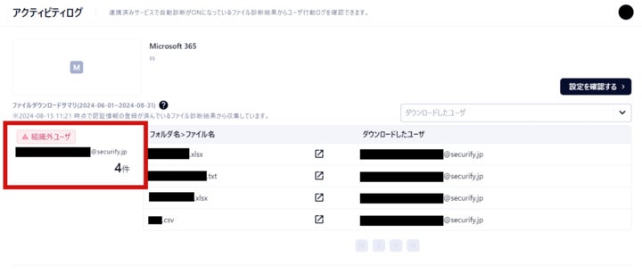 Securify、SaaS診断で「アクティビティログ」機能を提供開始！の説明画像