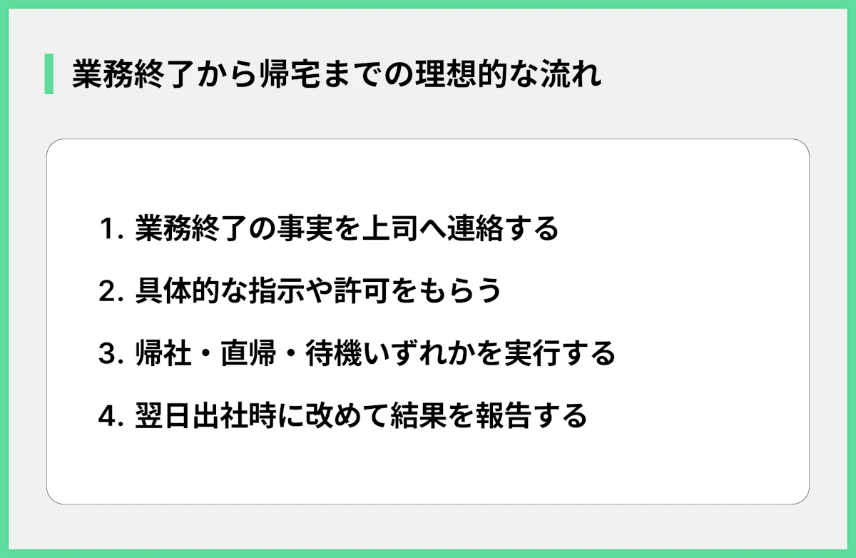 業務終了から帰宅までの理想的な流れ