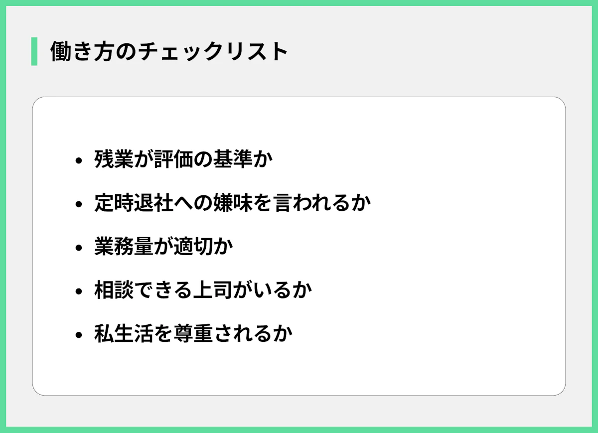 働き方のチェックリスト