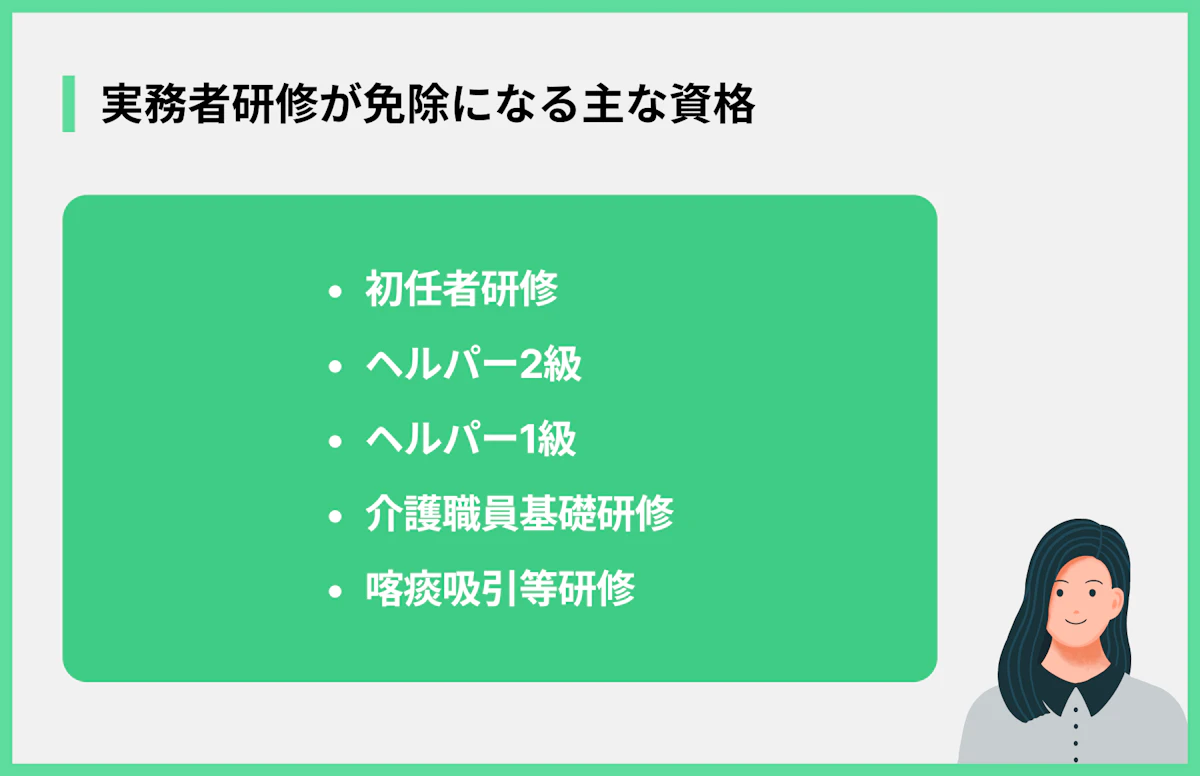実務者研修が免除になる主な資格
