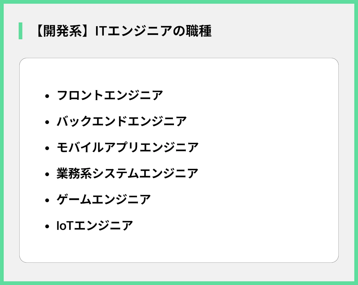 【開発系】ITエンジニアの職種