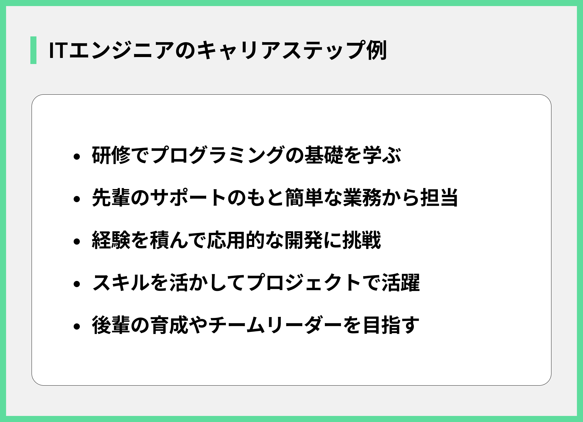 ITエンジニアのキャリアステップ例