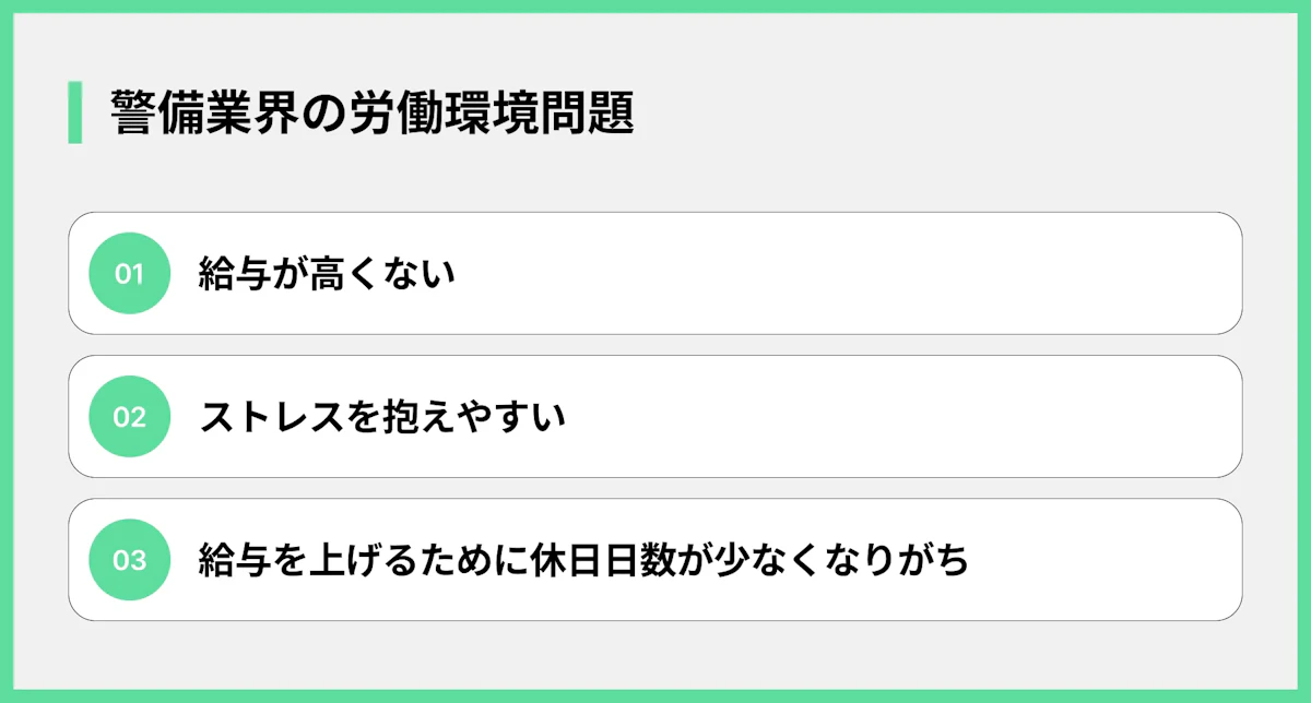 警備業界の労働環境問題