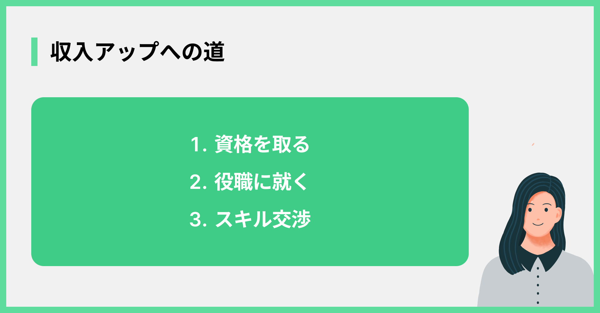 収入アップへの道！