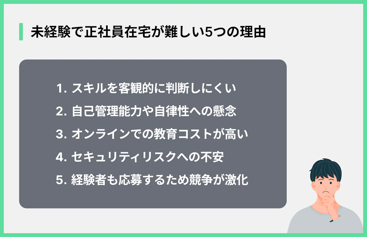 未経験で正社員在宅が難しい5つの理由