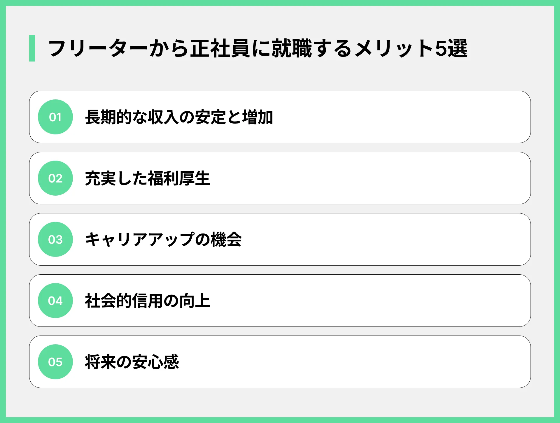 フリーターから正社員に就職するメリット5選