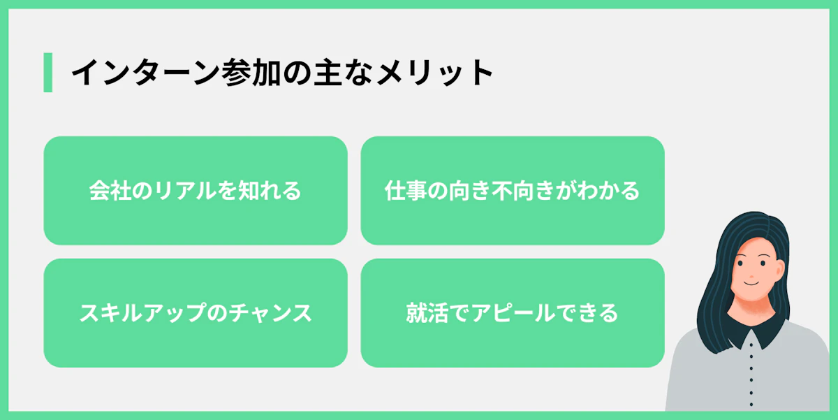 インターン参加の主なメリット