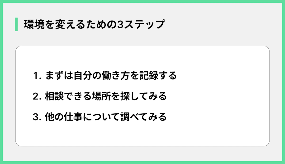 環境を変えるための3ステップ