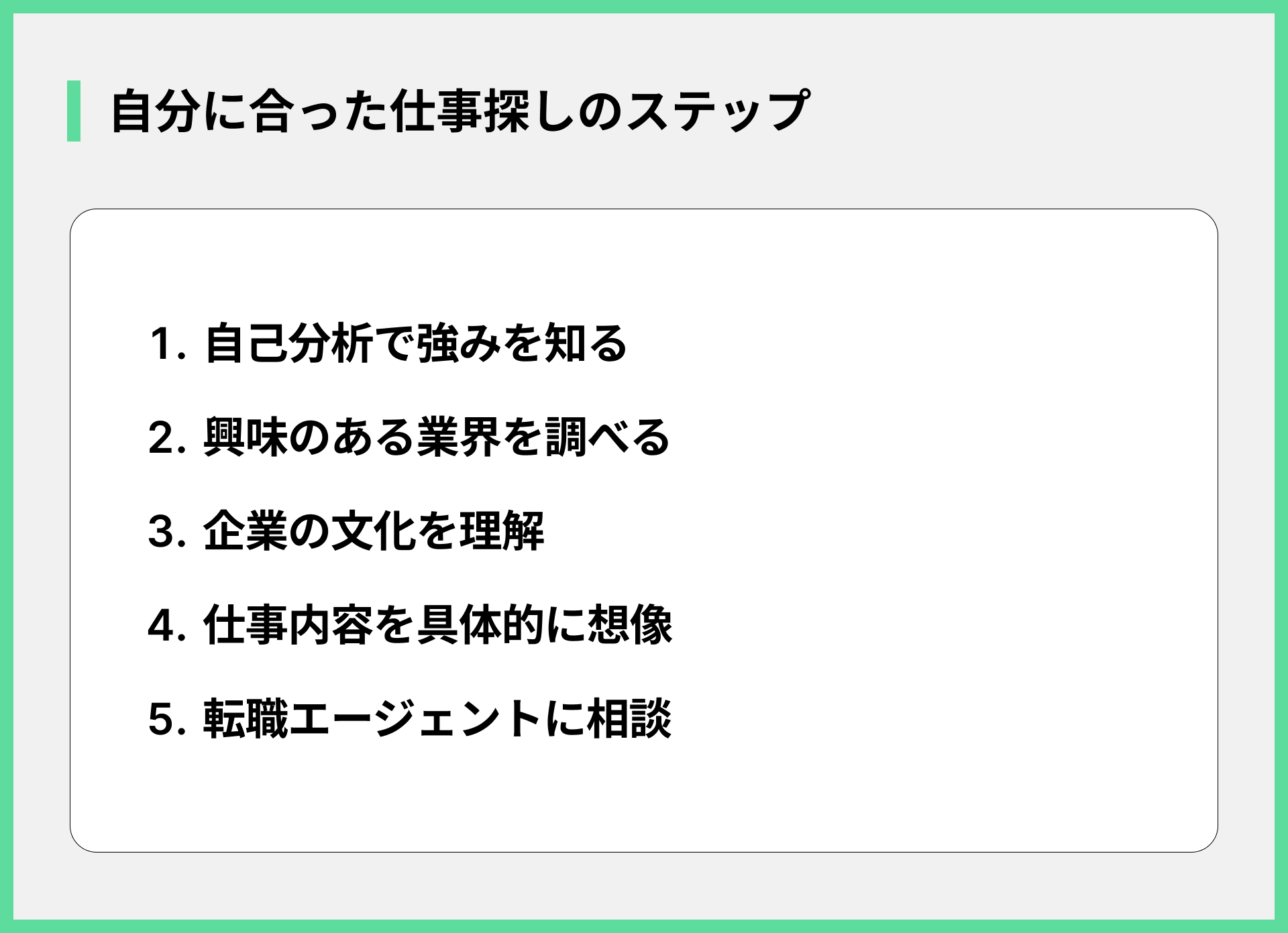 自分に合った仕事探しのステップ