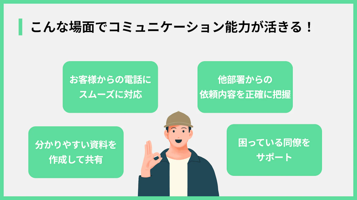 こんな場面でコミュニケーション能力が活きる!