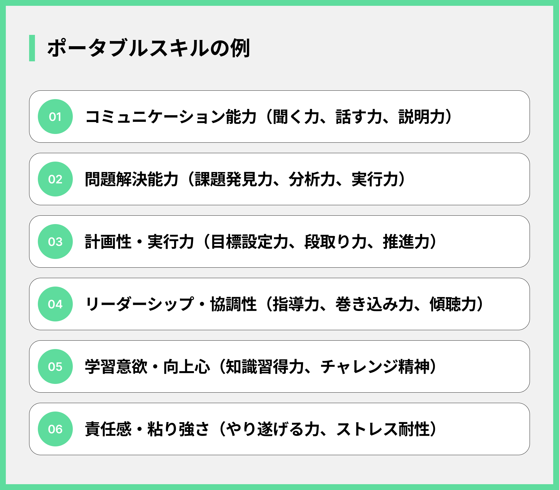 ポータブルスキルの例