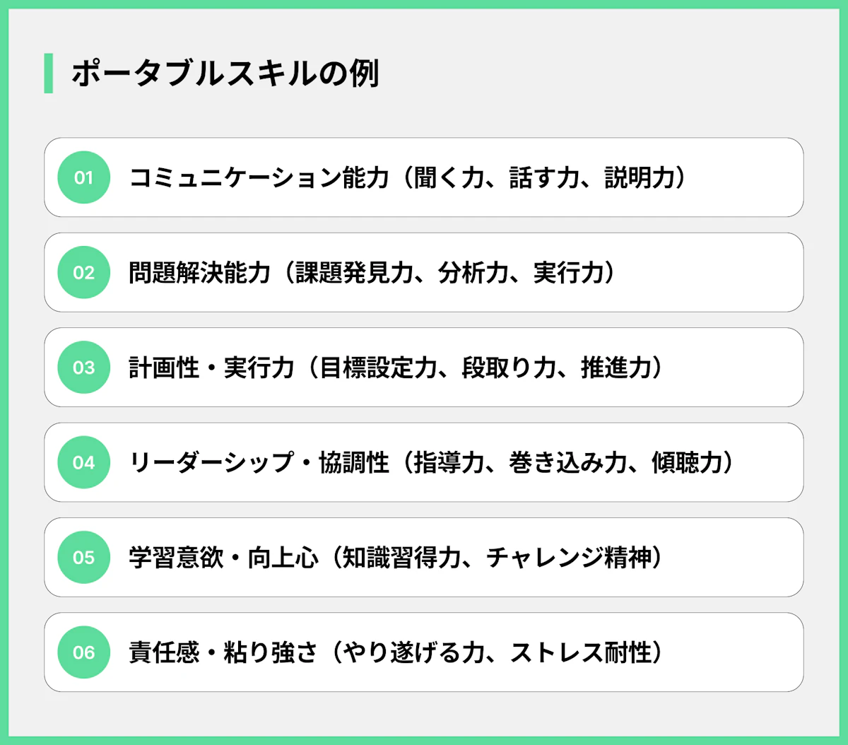 ポータブルスキルの例