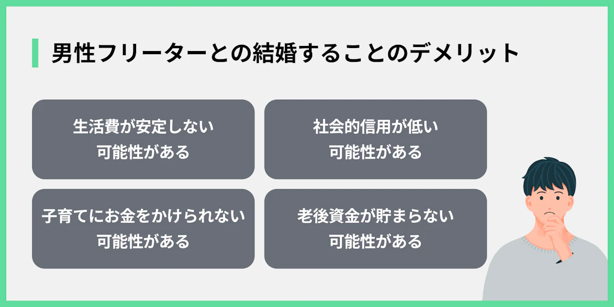 男性フリーターとの結婚することのデメリット