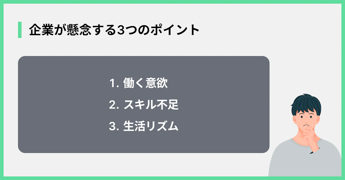 企業が懸念する3つのポイント