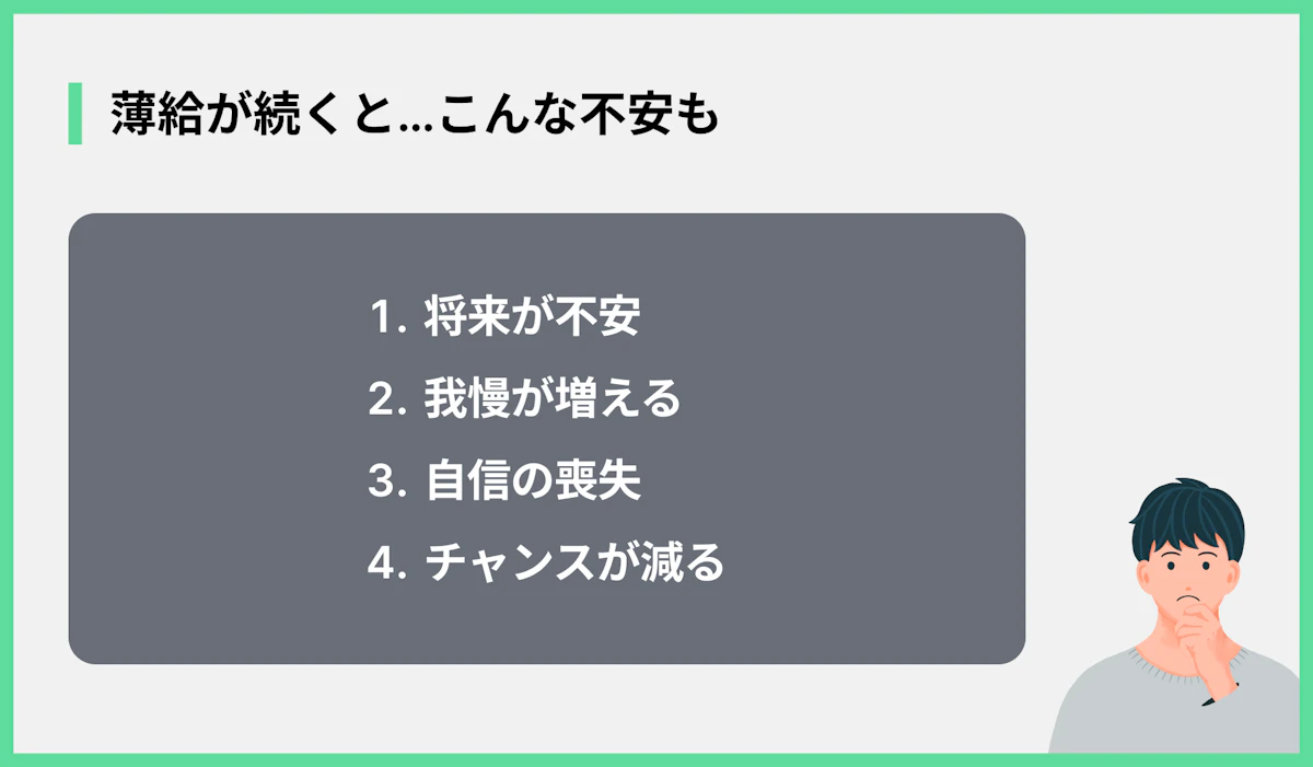 薄給が続くと…こんな不安も