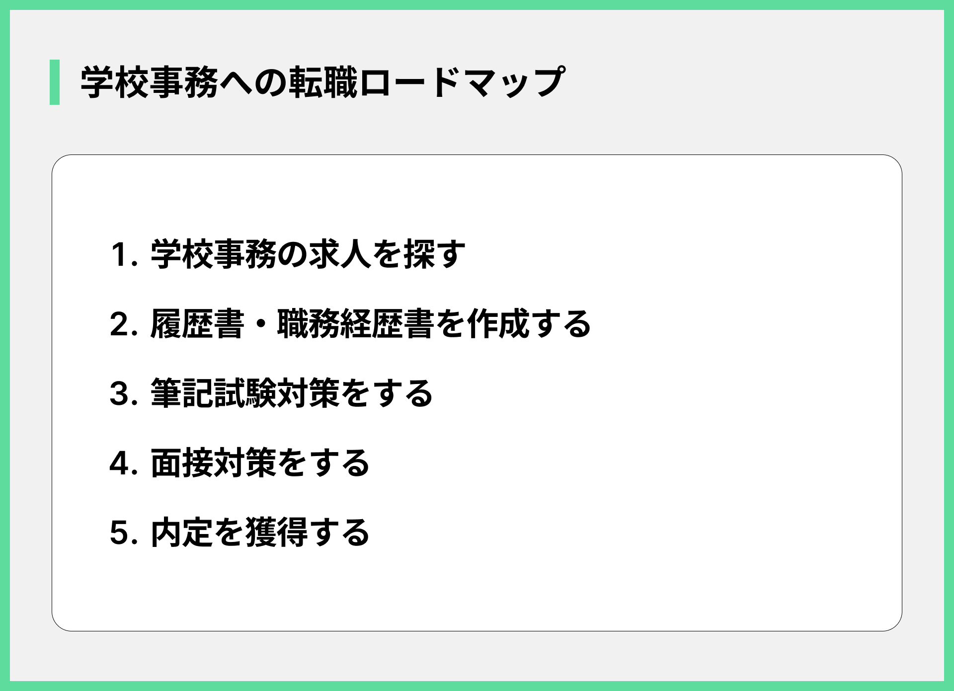 学校事務への転職ロードマップ