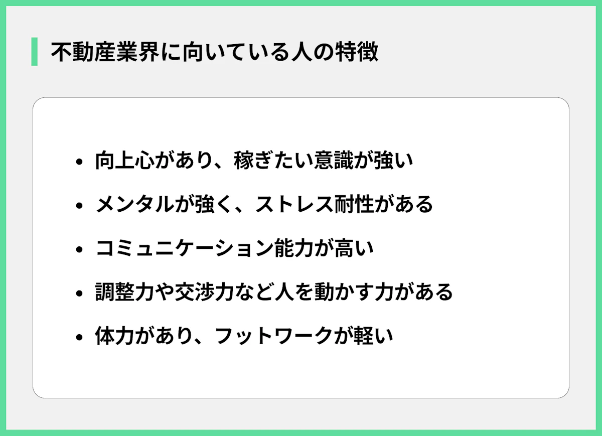 不動産業界に向いている人の特徴