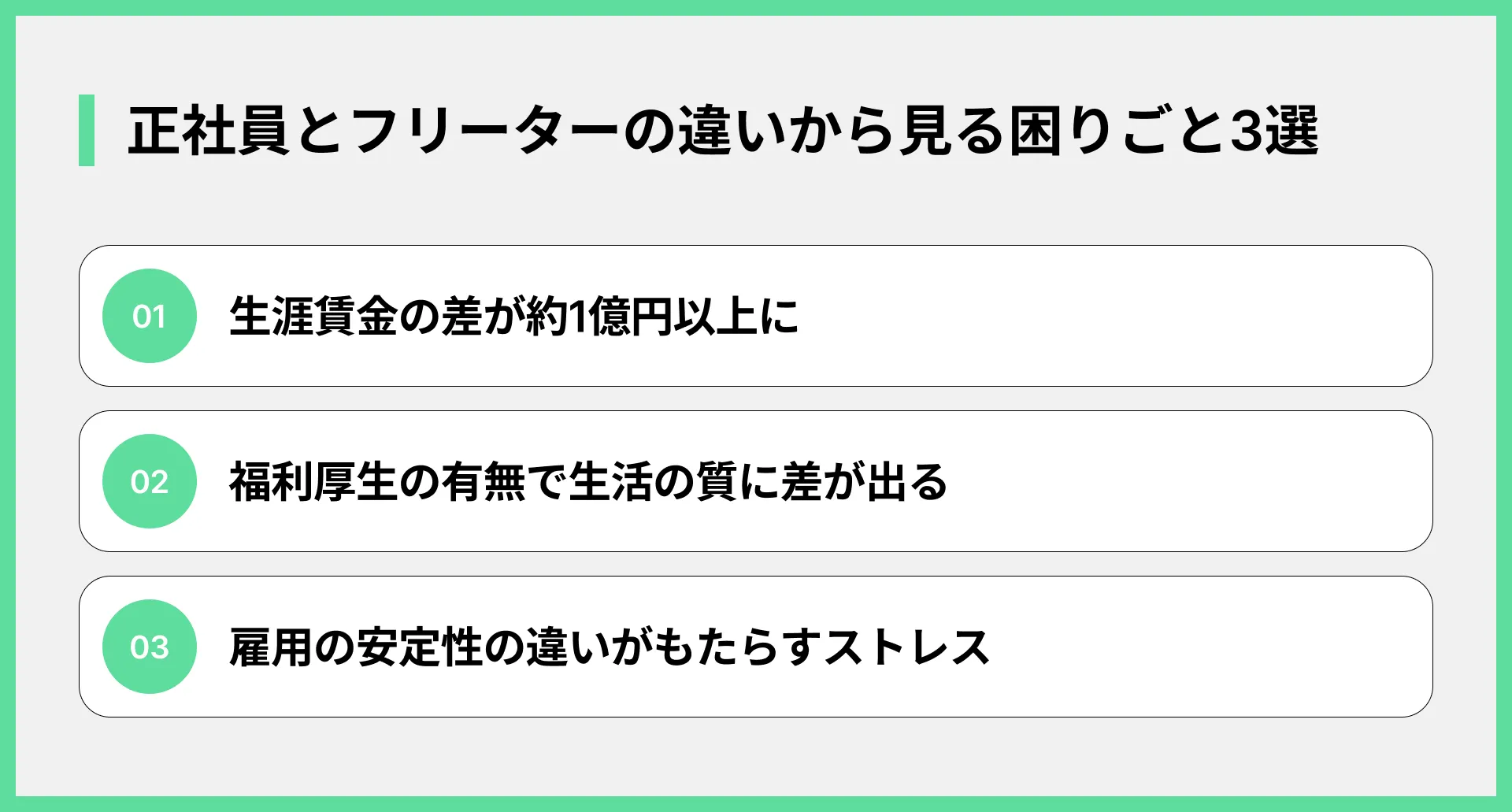 正社員とフリーターの違いから見る困りごと3選