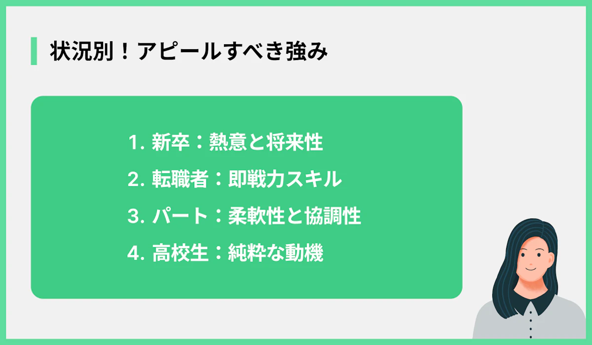 状況別!アピールすべき強み
