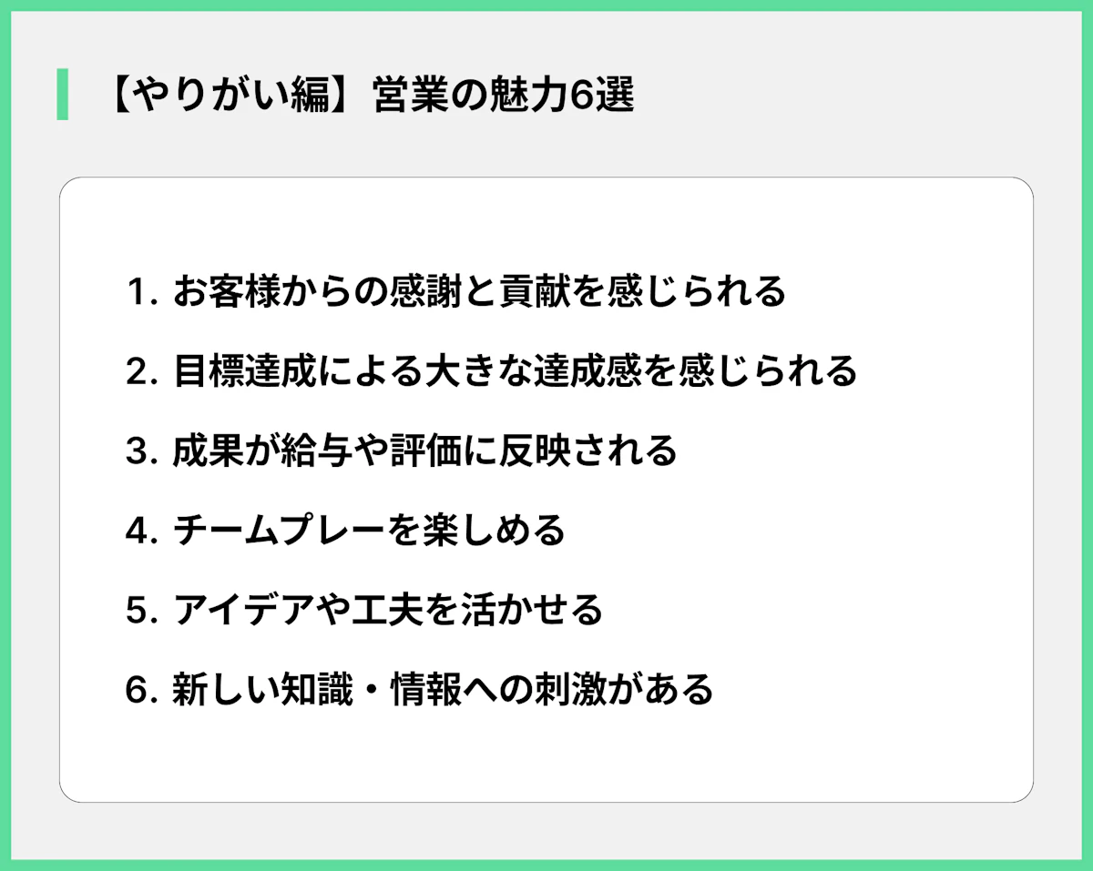 【やりがい編】営業の魅力6選