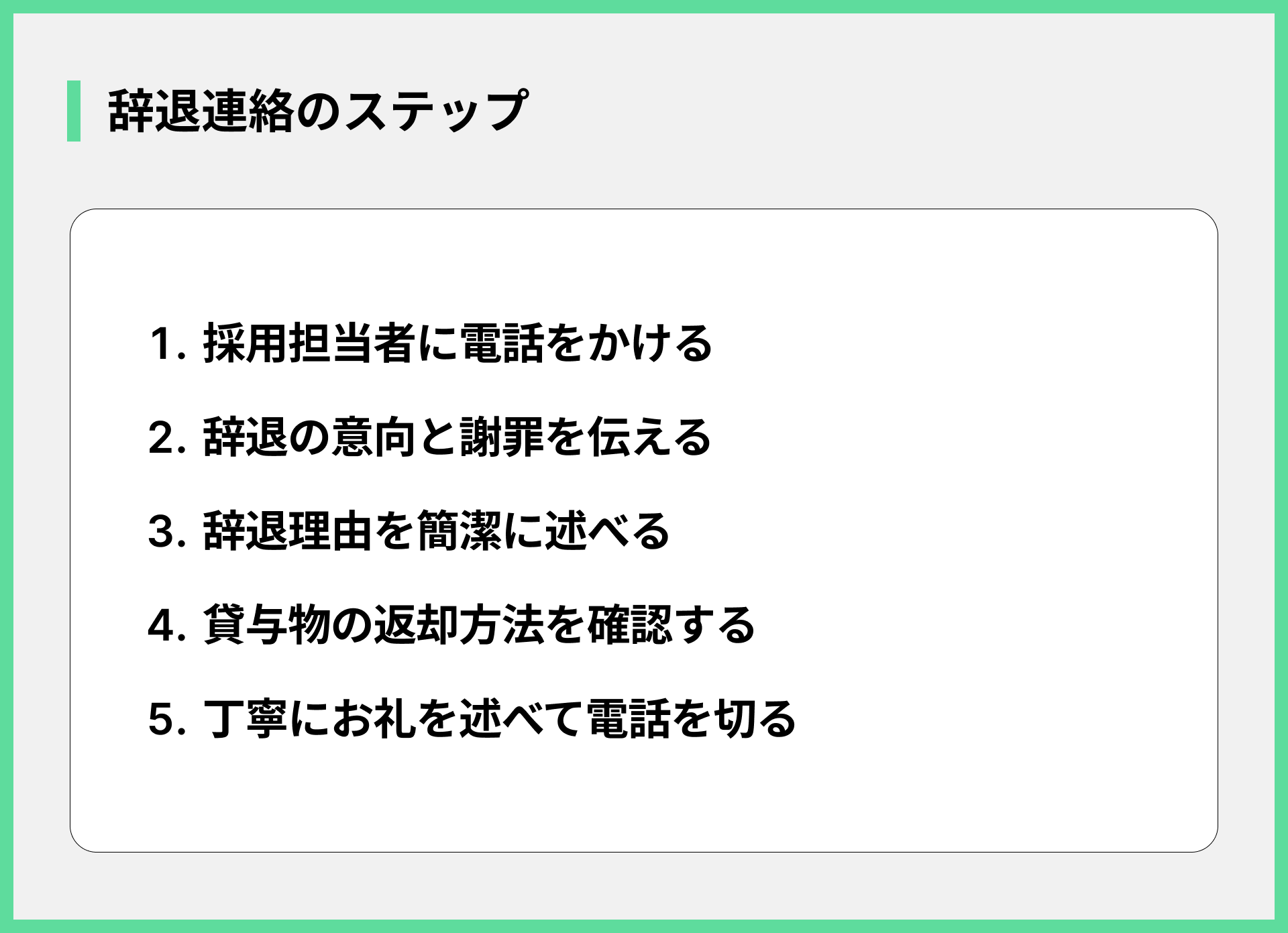 辞退連絡のステップ