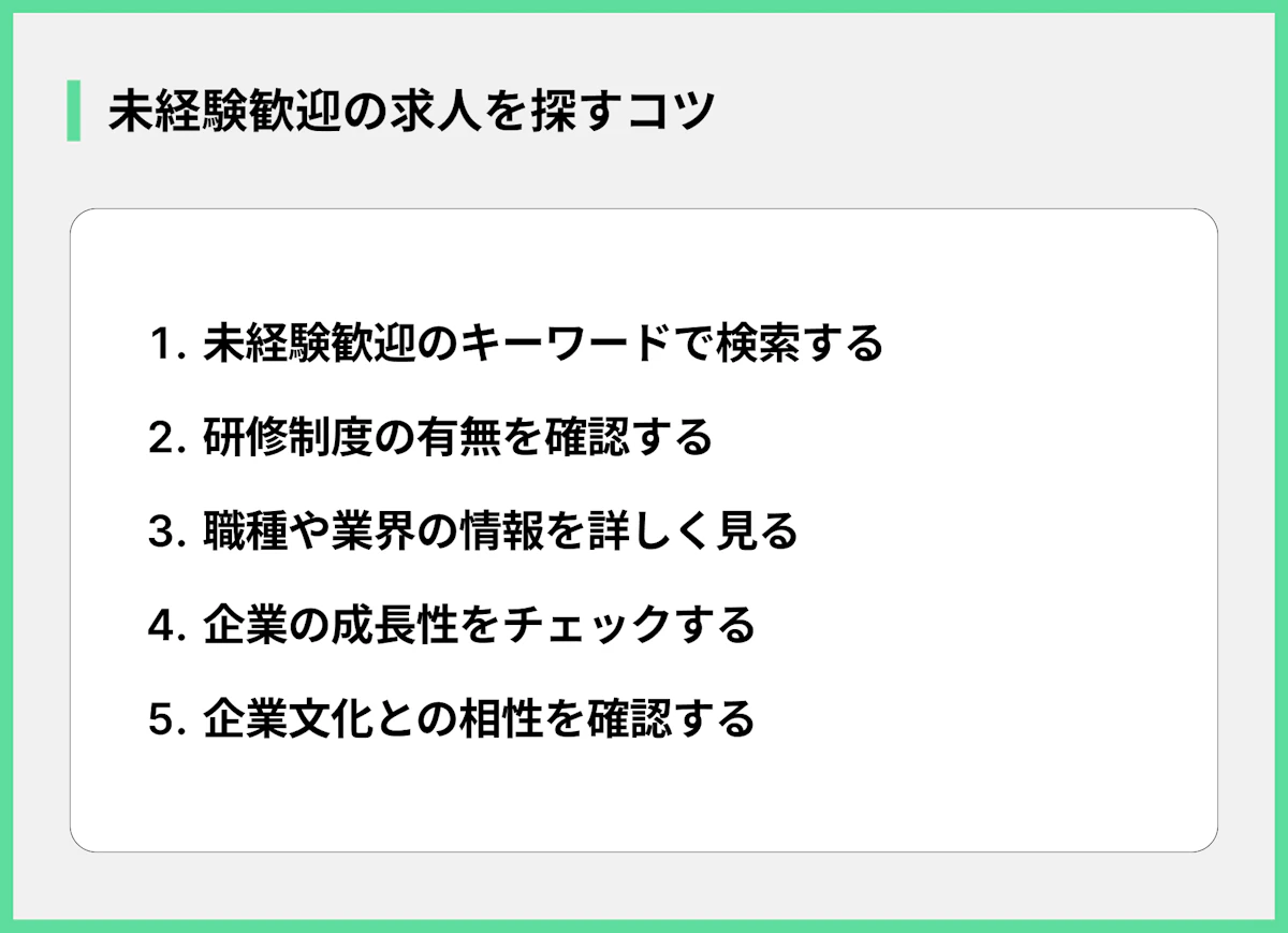 未経験歓迎の求人を探すコツ