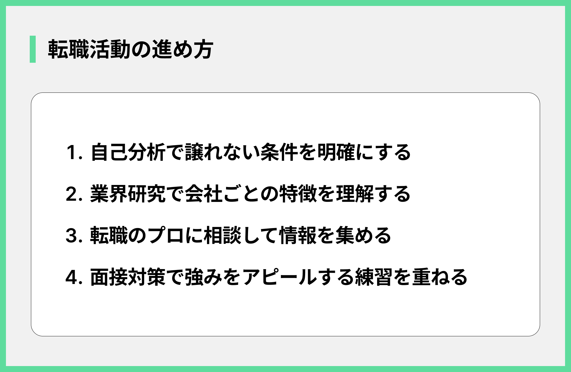 転職活動の進め方