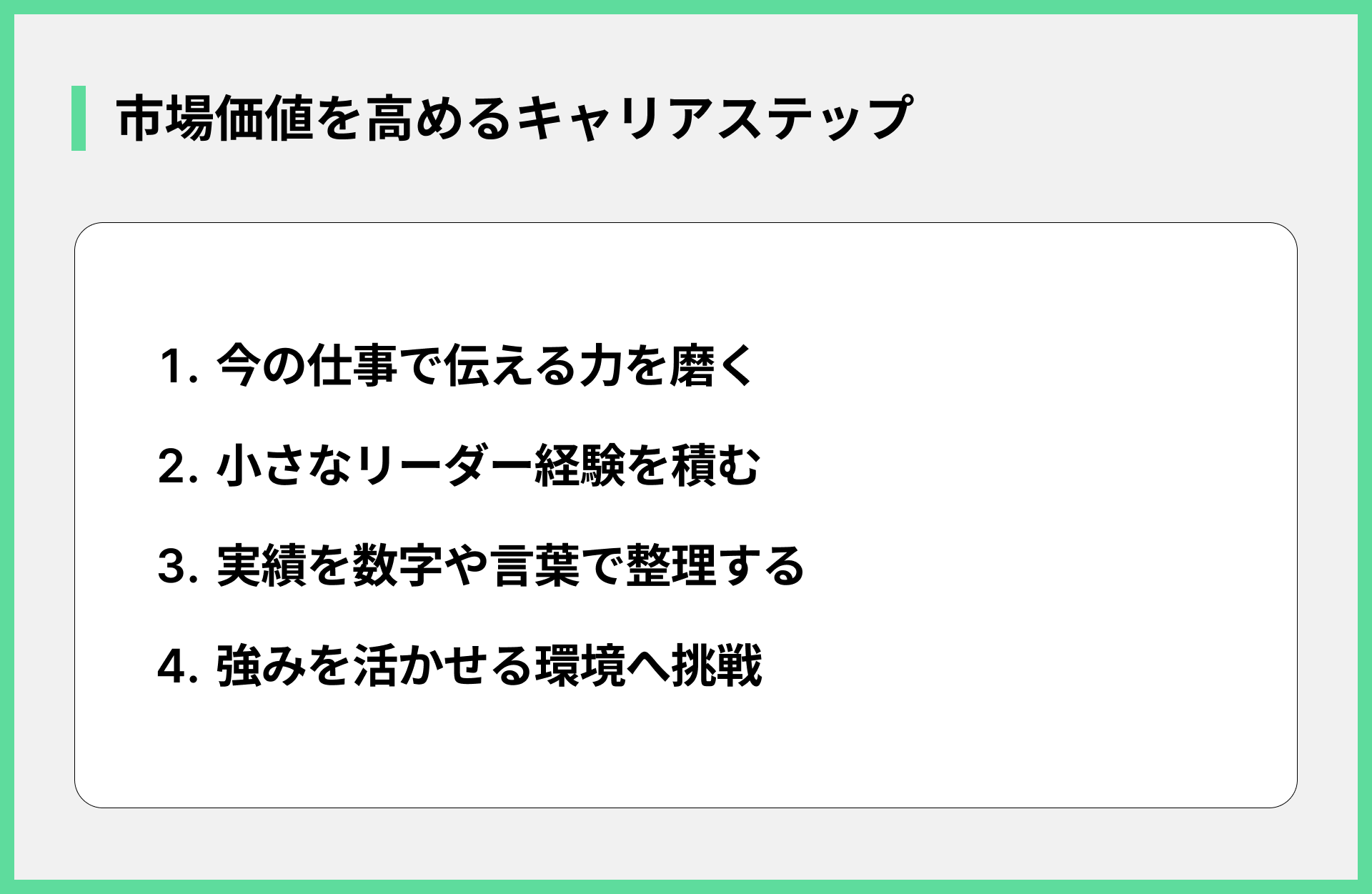 市場価値を高めるキャリアステップ