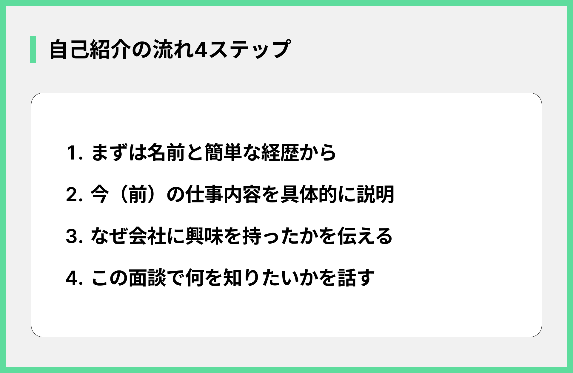 自己紹介の流れ4ステップ