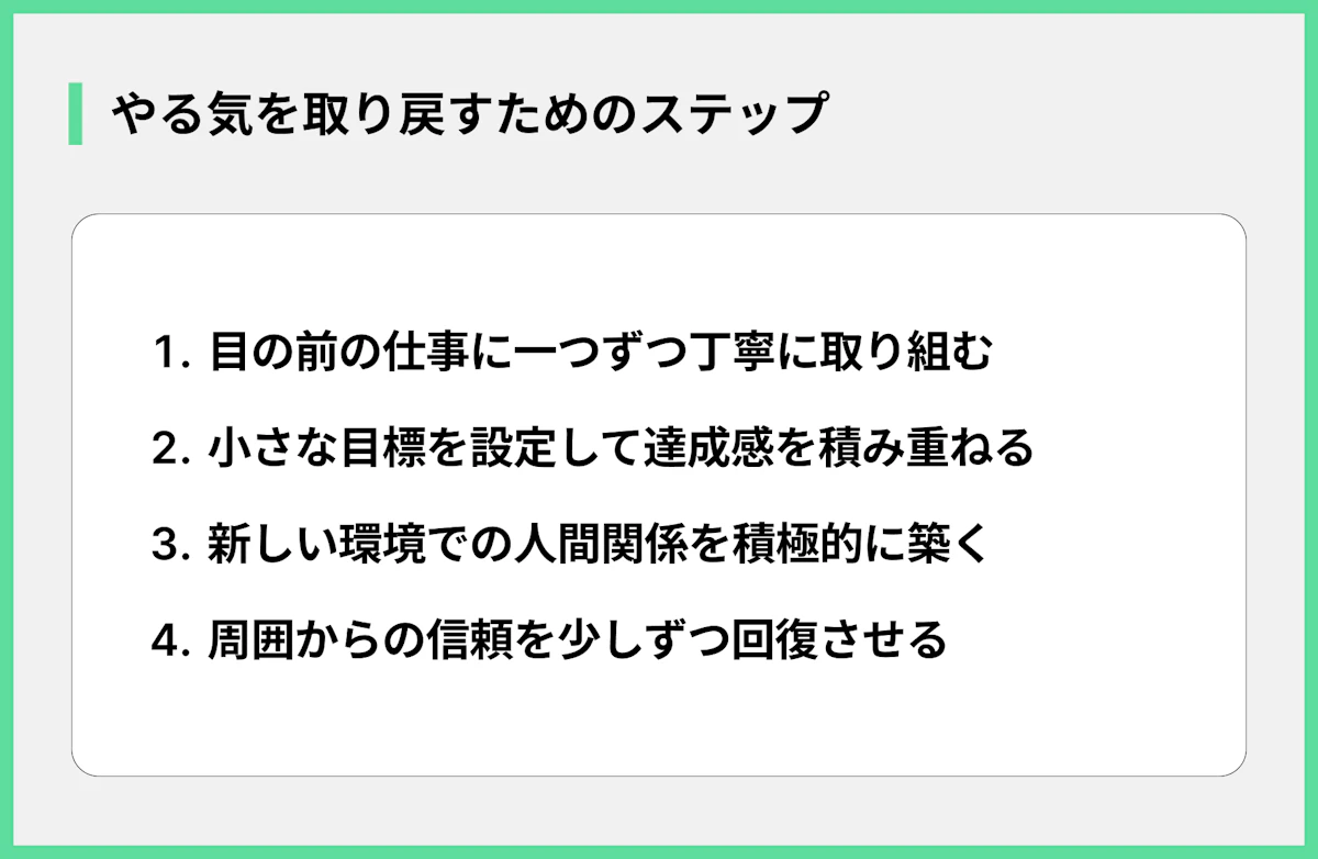 やる気を取り戻すためのステップ
