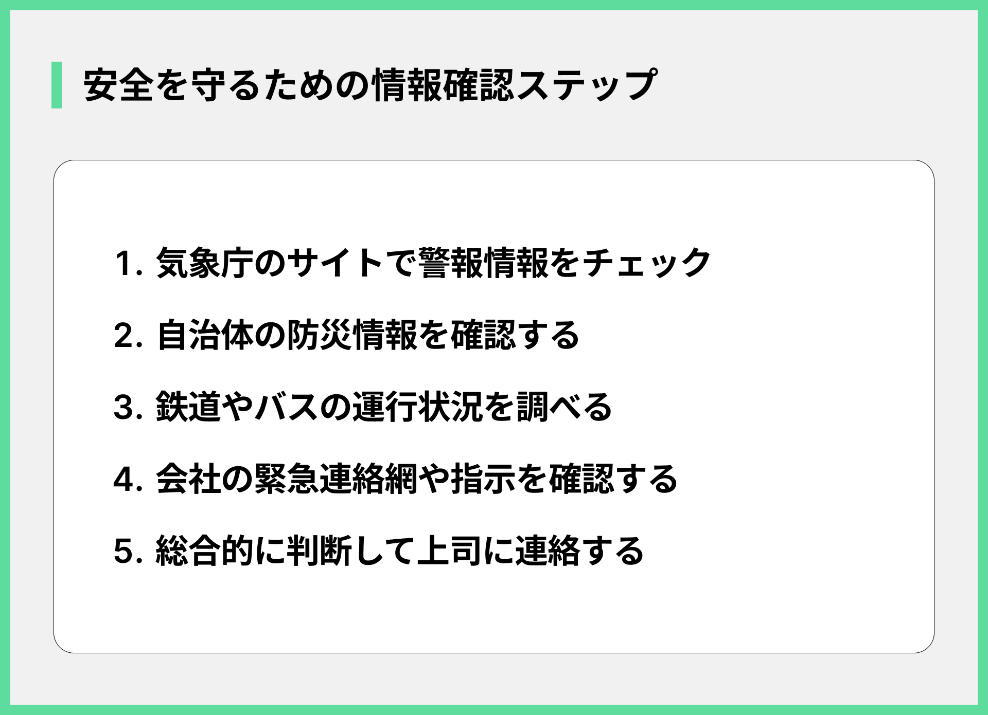 安全を守るための情報確認ステップ