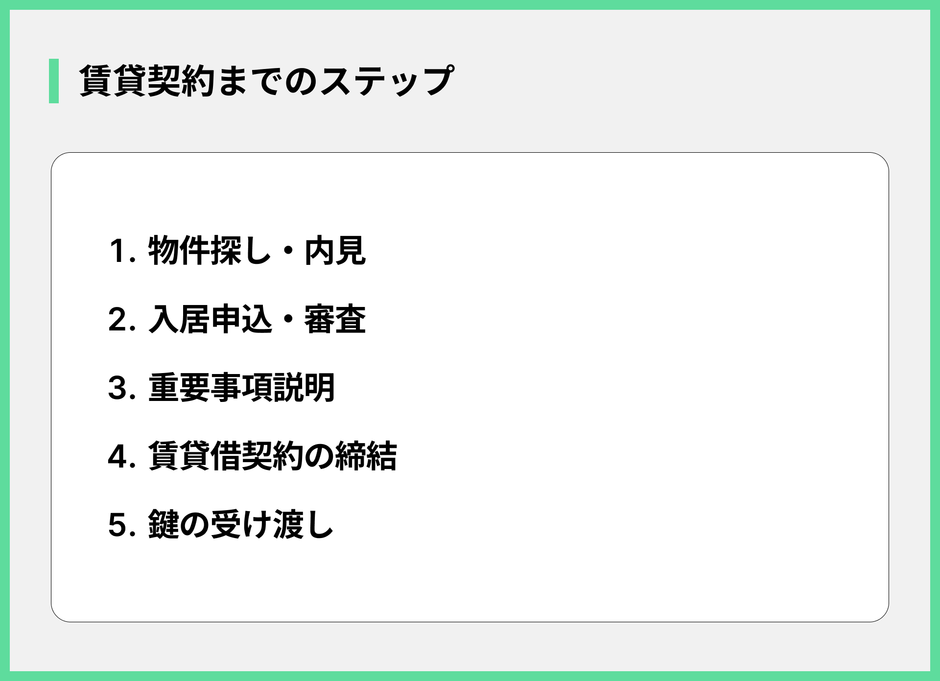 賃貸契約までのステップ