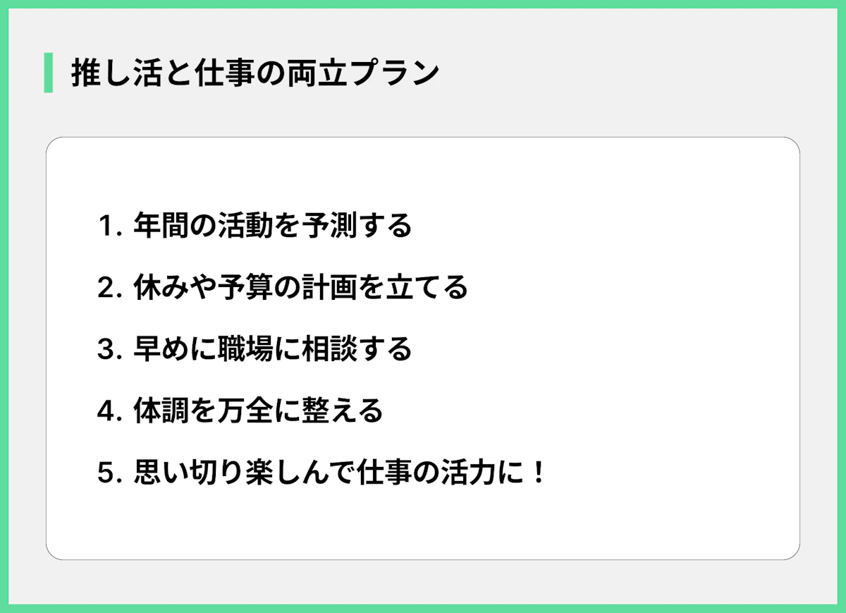 推し活と仕事の両立プラン