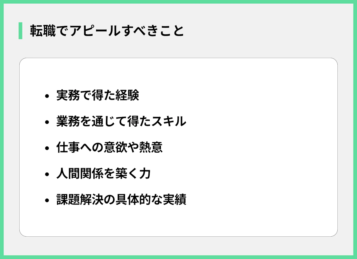 転職でアピールすべきこと