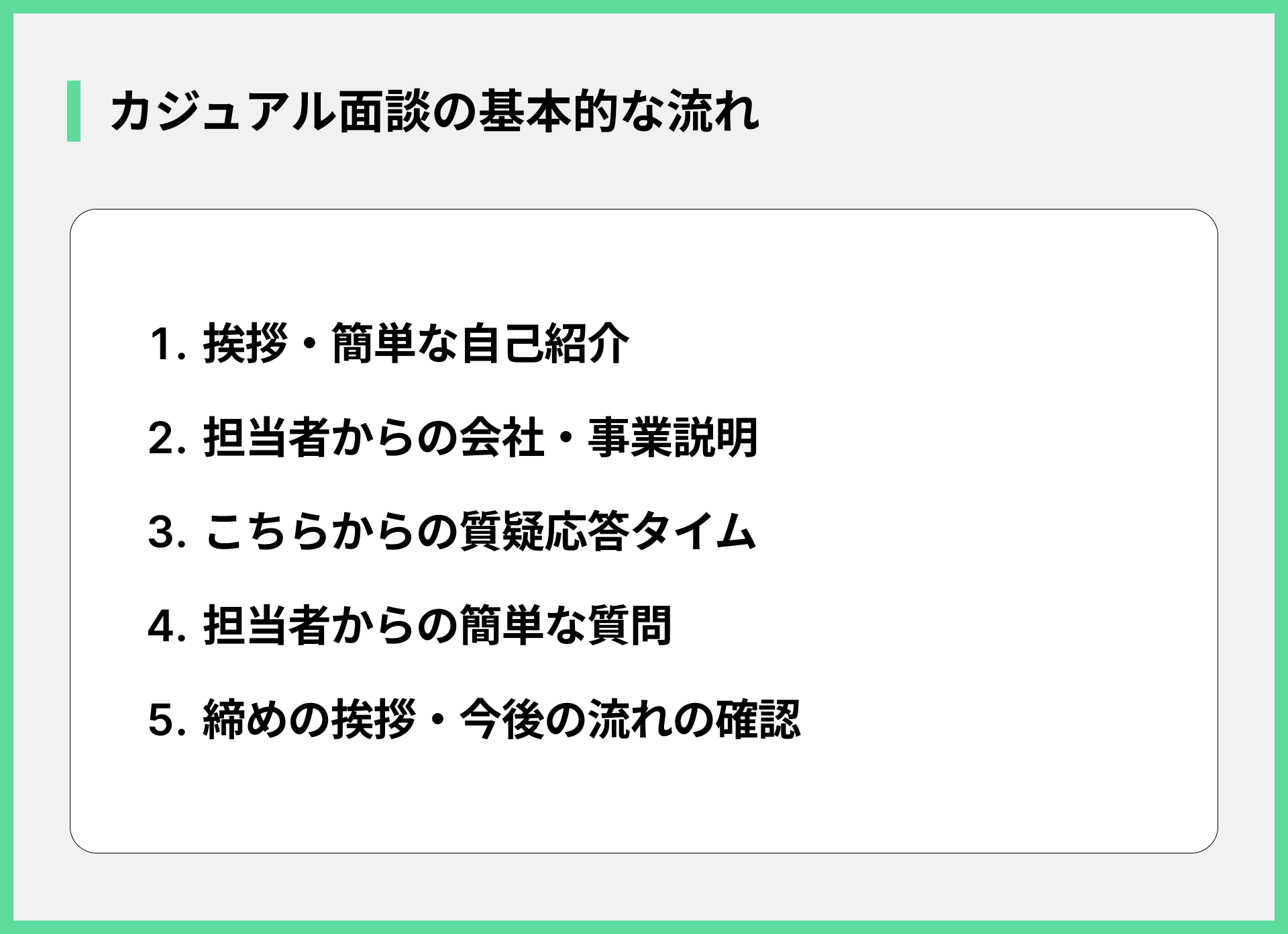 カジュアル面談の基本的な流れ