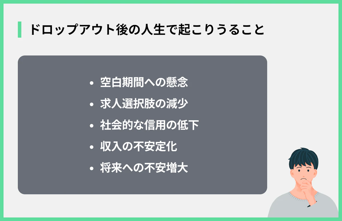 ドロップアウト後の人生で起こりうること