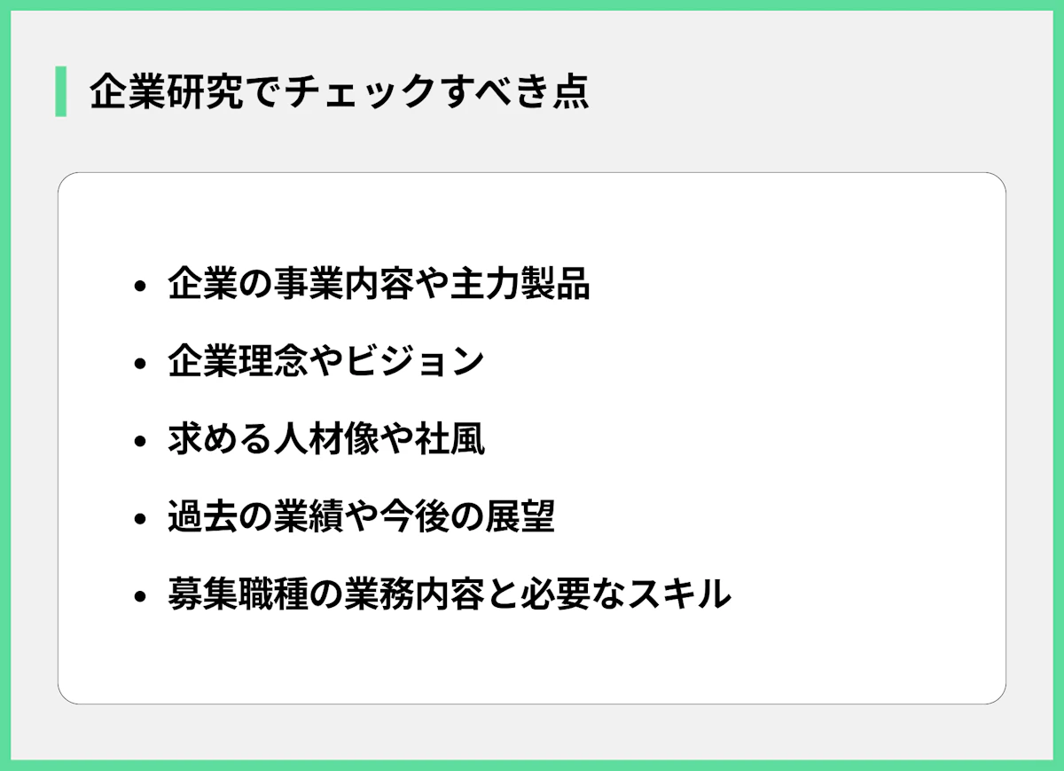 企業研究でチェックすべき点