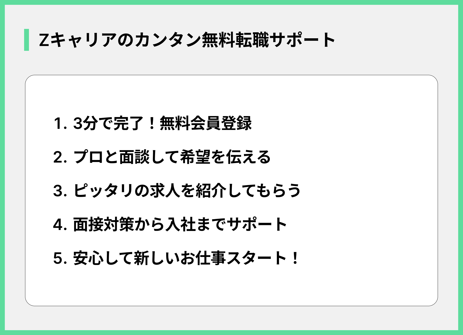 Zキャリアのカンタン無料転職サポート